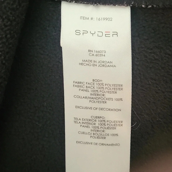 🛍Spyder Grey Black Half Zip Long‎ Sleeve Fleece Lined Pullover Mens Medium - Picture 5 of 11